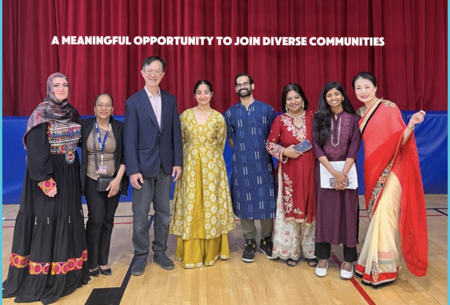 Diverse community gathering