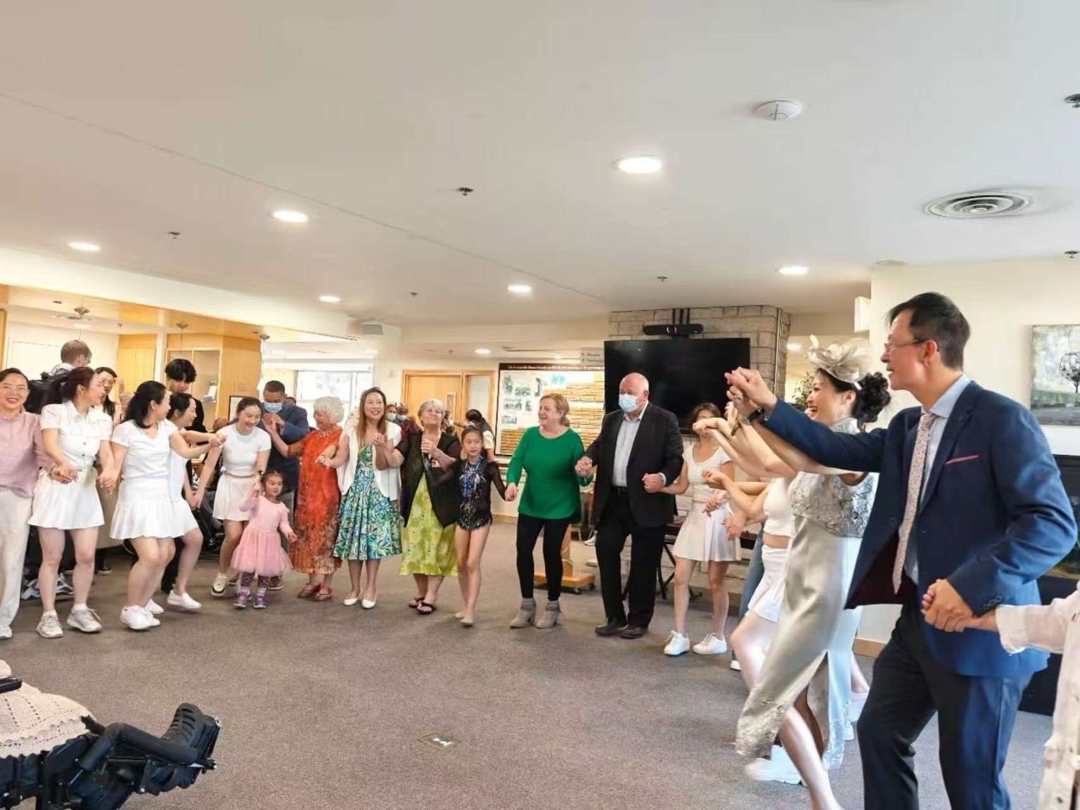 Jack dancing with seniors